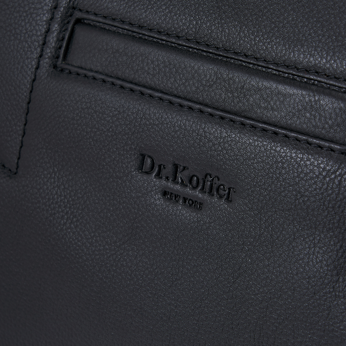 Деловая сумка Dr.Koffer из натуральной кожи черная