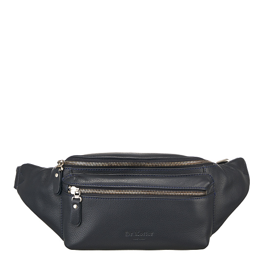 Сумка на пояс Dr. Koffer из натуральной кожи синяя