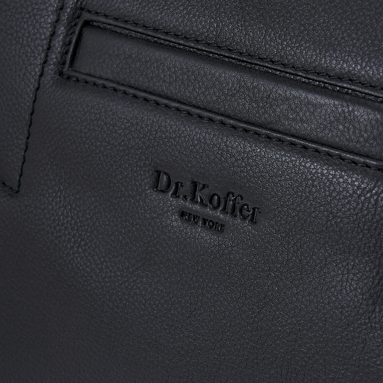 Деловая сумка Dr.Koffer из натуральной кожи черная