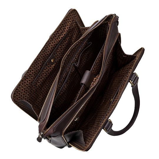 Деловая сумка Dr.Koffer из натуральной кожи темно-коричневая