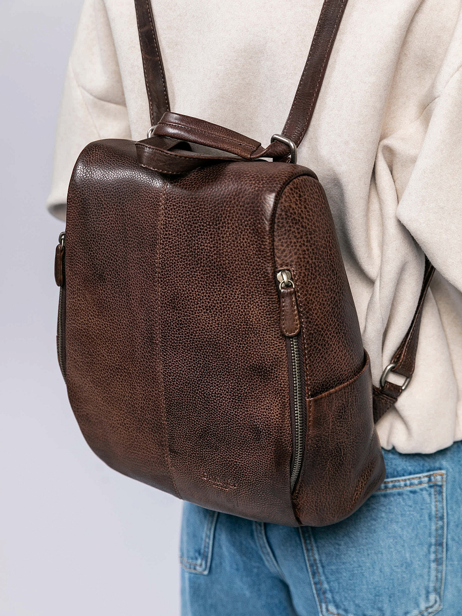 Сумка-рюкзак Dr. Koffer из натуральной кожи коричневая