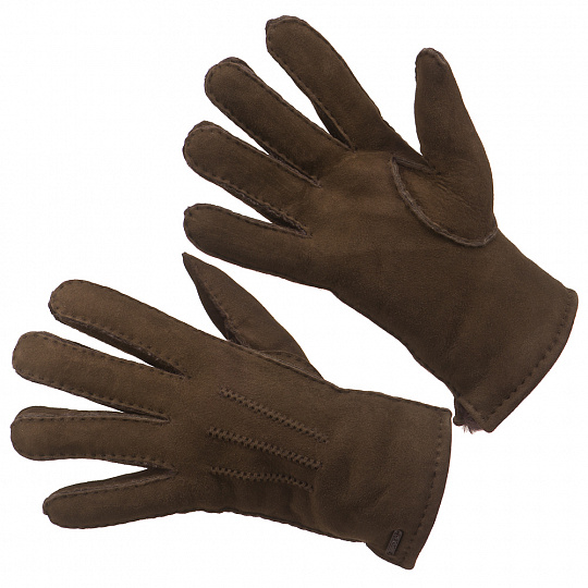 Темно-коричневые перчатки из овчины Dr.Koffer H790111-144-09