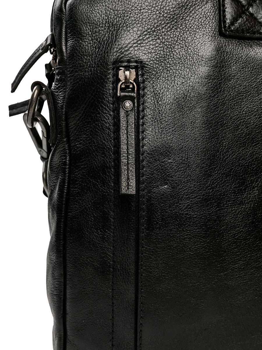 Деловая сумка Dr.Koffer из натуральной кожи черная