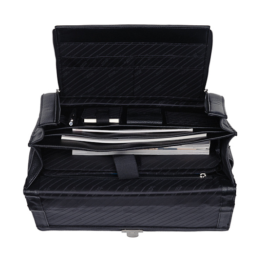 Деловой портфель с хорошей эргономикой (черного цвета) Dr.Koffer P241751-01-04