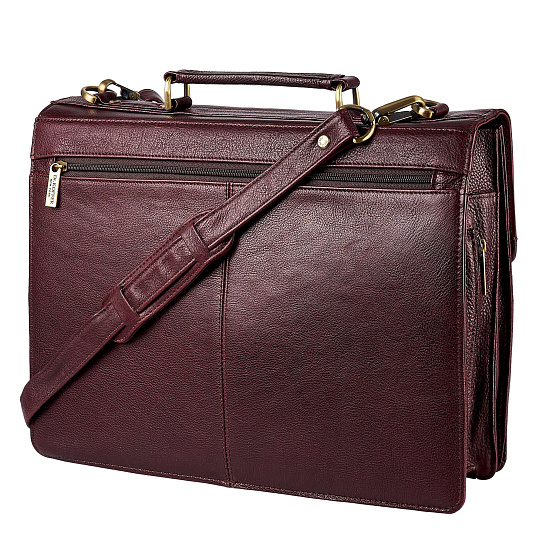 Портфель Dr.Koffer из натуральной кожи темно-коричневый