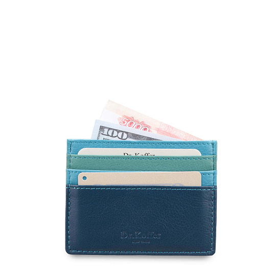 Кредитница Dr.Koffer из натуральной кожи синяя
