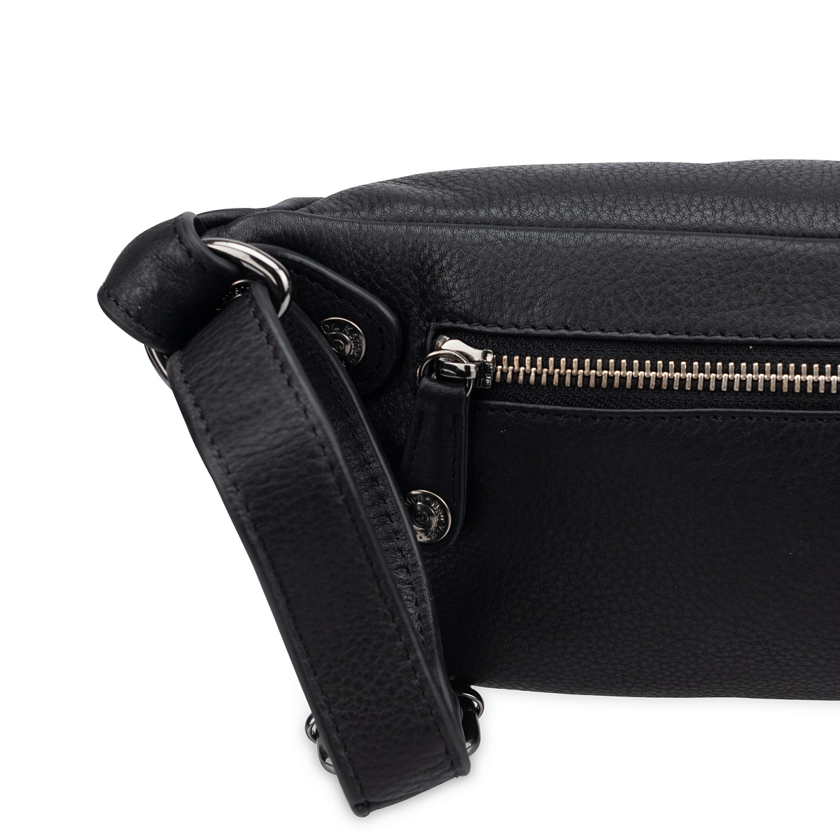 Сумка на пояс Dr. Koffer из натуральной кожи черная