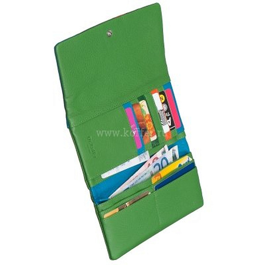 Кошелек Dr.Koffer из натуральной кожи зеленый