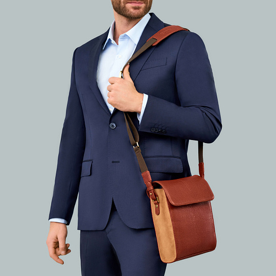 Сумка через плечо Dr.Koffer из натуральной кожи коричневая