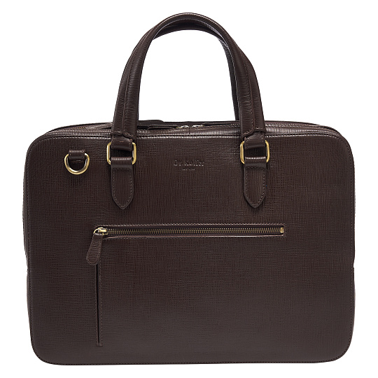 Деловая сумка Dr.Koffer из натуральной кожи темно-коричневая