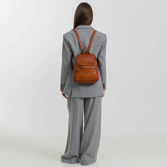 Рюкзак Dr.Koffer из натуральной кожи светло-коричневый