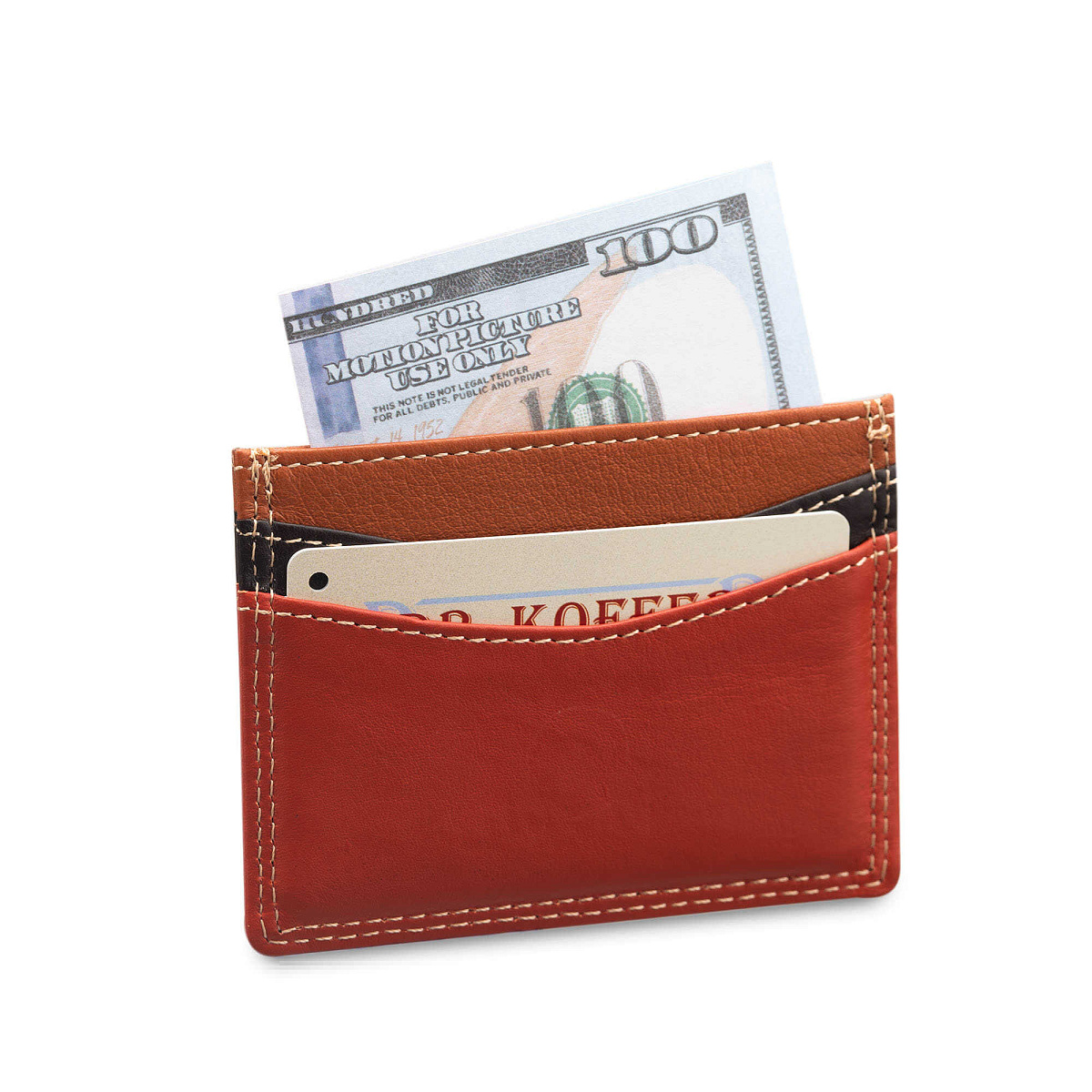 Кредитница Dr.Koffer из натуральной кожи оранжевая
