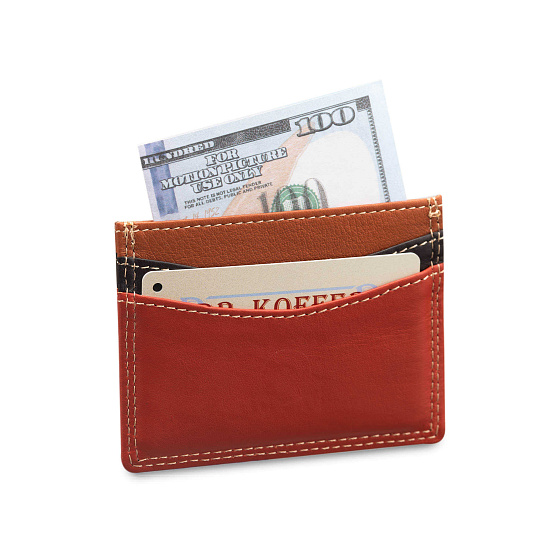 Кредитница Dr.Koffer из натуральной кожи оранжевая