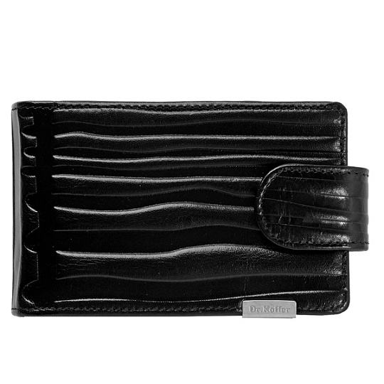Визитница Dr.Koffer из натуральной кожи черная