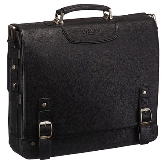 Портфель Dr.Koffer из натуральной кожи черный