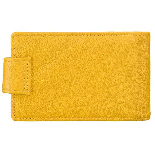 Визитница Dr.Koffer из натуральной кожи желтая