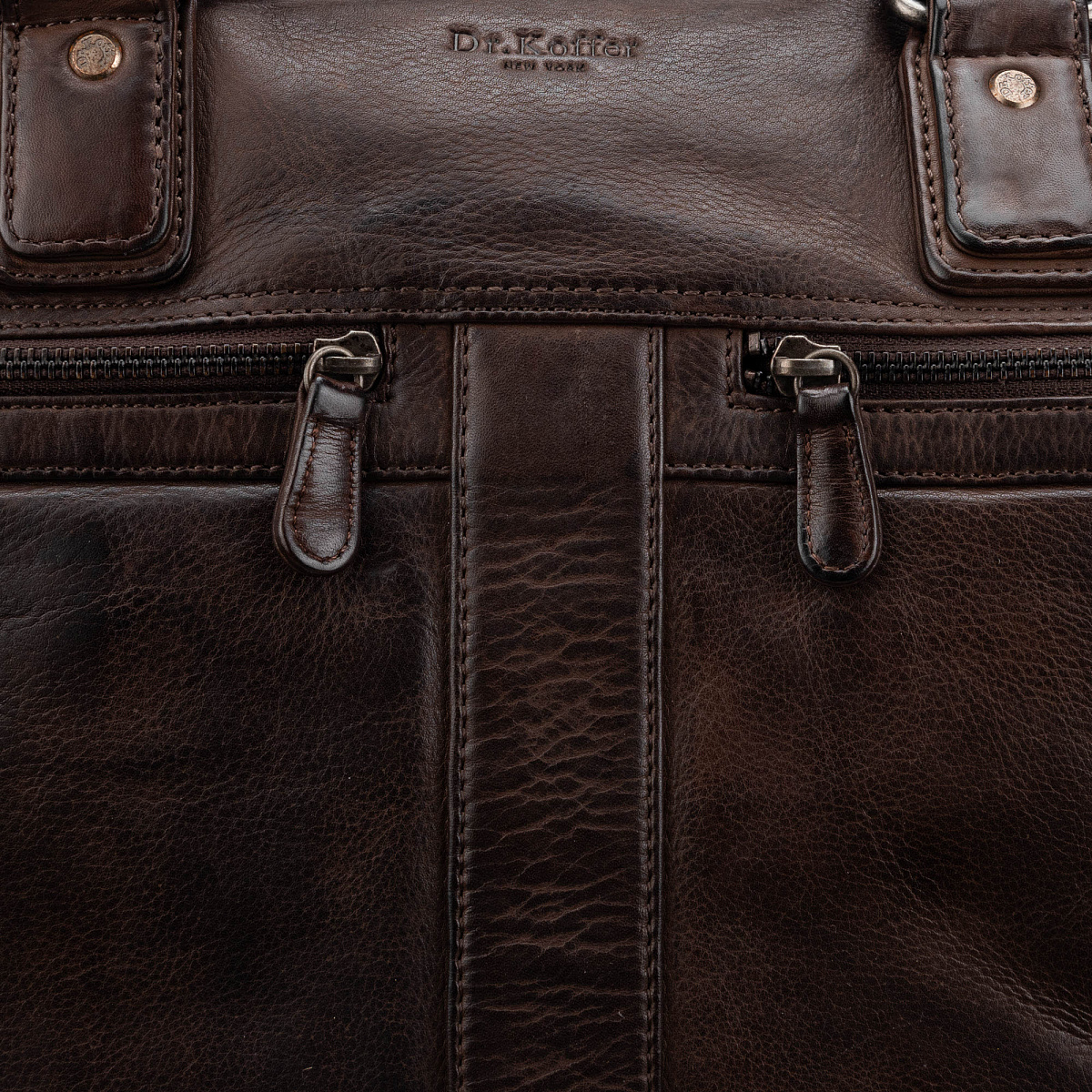 Деловая сумка Dr.Koffer из натуральной кожи темно-коричневая
