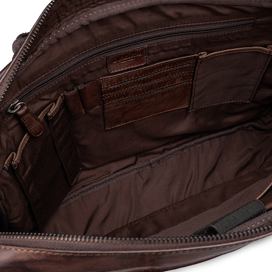 Деловая сумка Dr.Koffer из натуральной кожи темно-коричневая