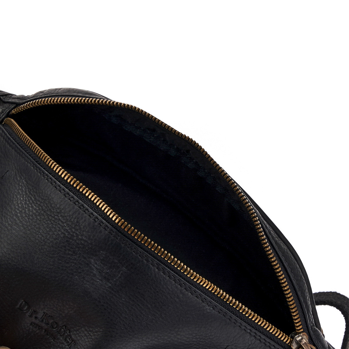 Сумка на пояс Dr.Koffer из натуральной кожи черная