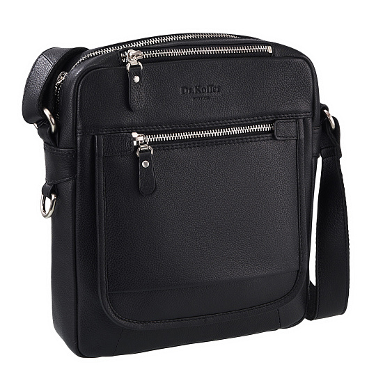 Сумка через плечо Dr.Koffer из натуральной кожи черная