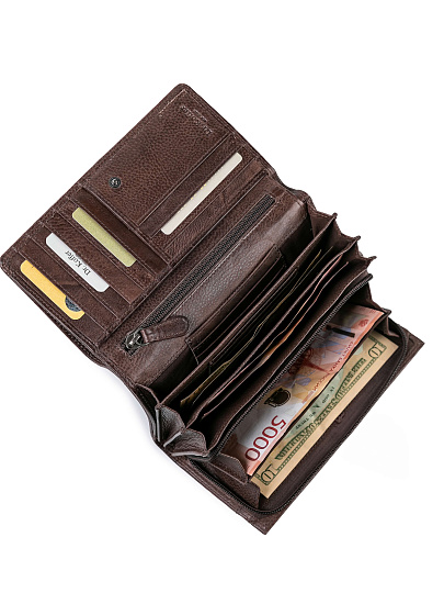 Портмоне Dr.Koffer из натуральной кожи коричневое