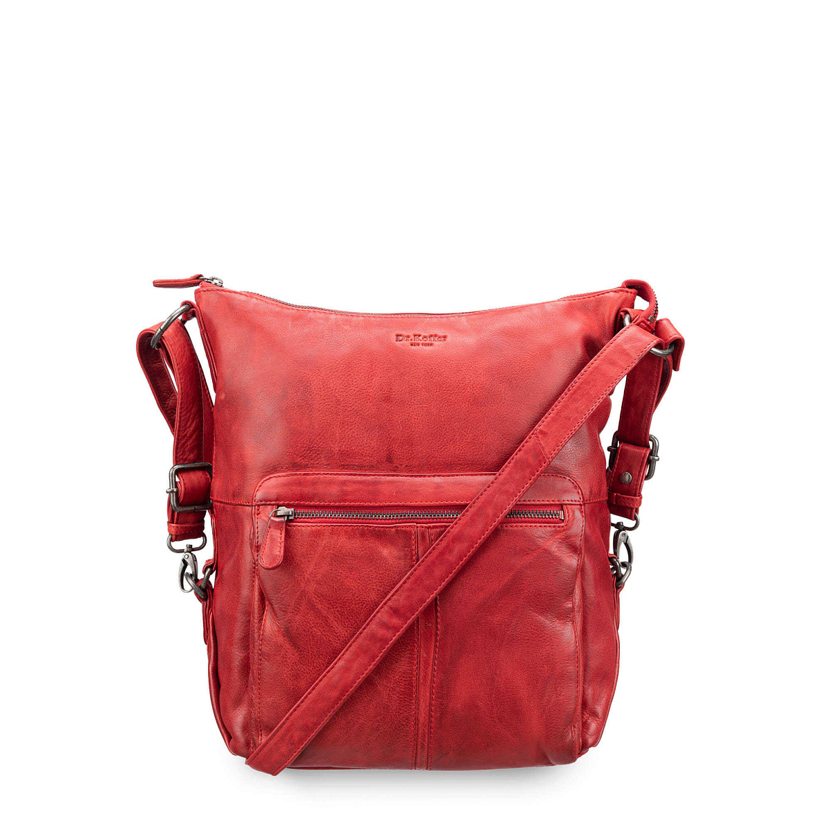 Сумка через плечо Dr.Koffer из натуральной кожи красная