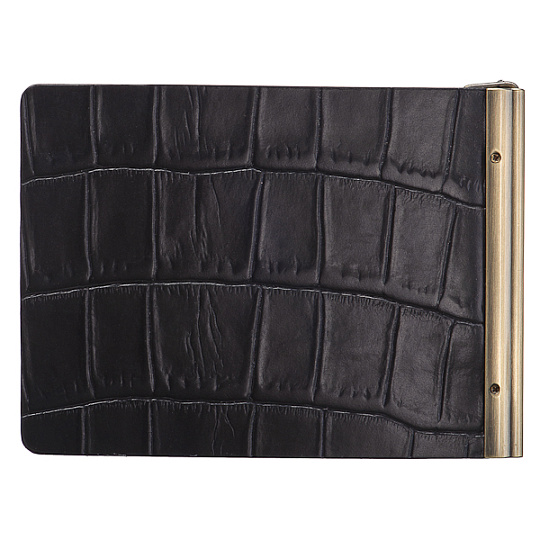 Зажим для денег Dr.Koffer из натуральной кожи черный