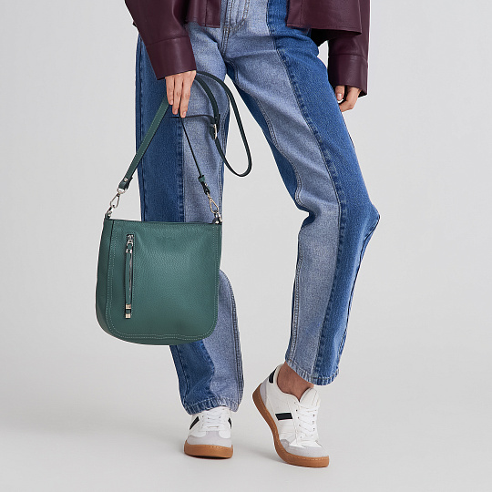 Женская сумка Dr. Koffer из натуральной кожи зеленая