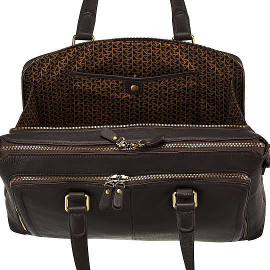 Деловая сумка Dr.Koffer из натуральной кожи темно-коричневая