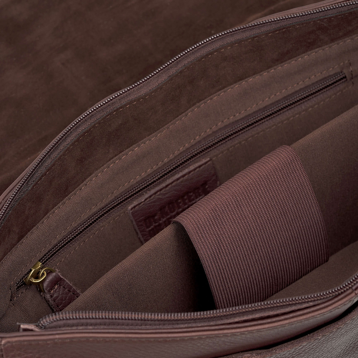 Деловая сумка Dr.Koffer из натуральной кожи темно-коричневая