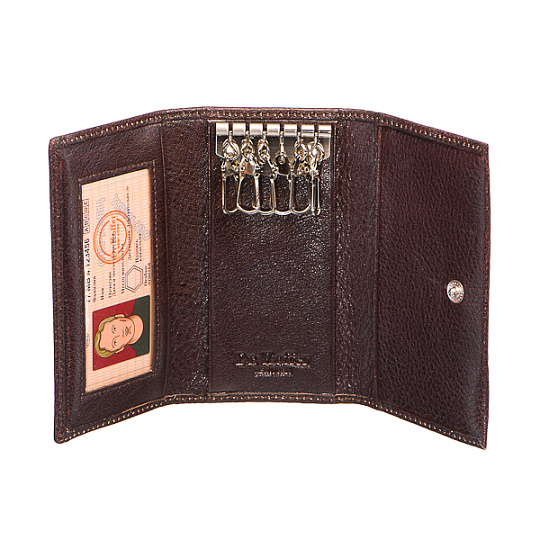 Ключница Dr.Koffer из натуральной кожи темно-коричневая