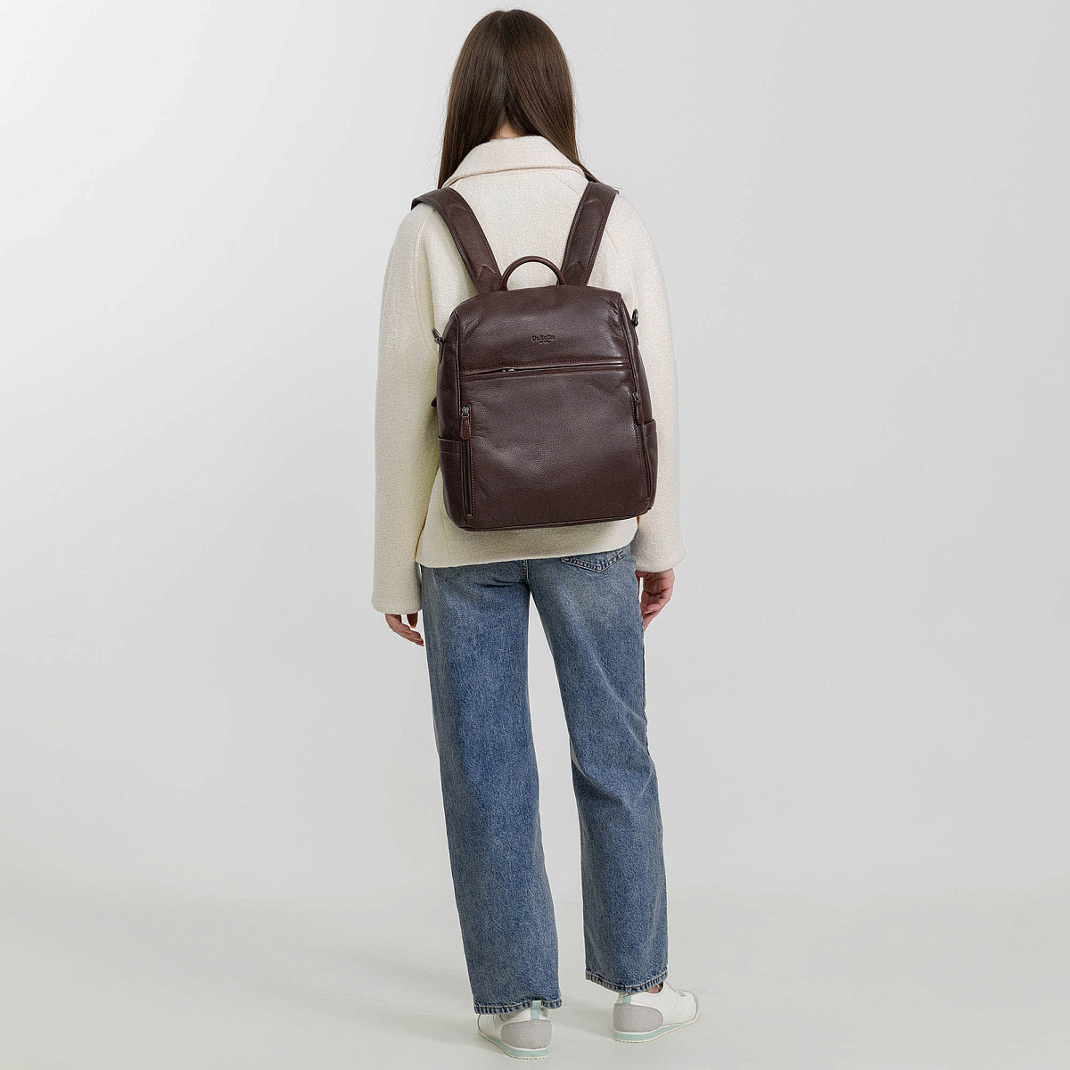 Рюкзак Dr.Koffer из натуральной кожи темно-коричневый