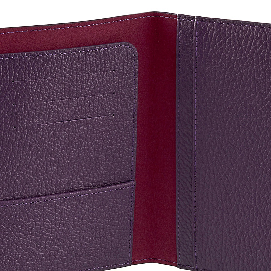 Обложка для паспорта Dr.Koffer из натуральной кожи фиолетовая