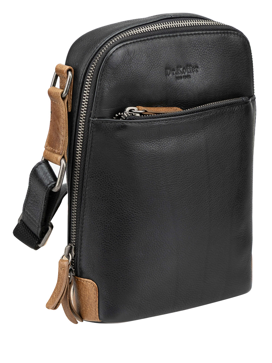 Сумка через плечо Dr. Koffer из натуральной кожи черная
