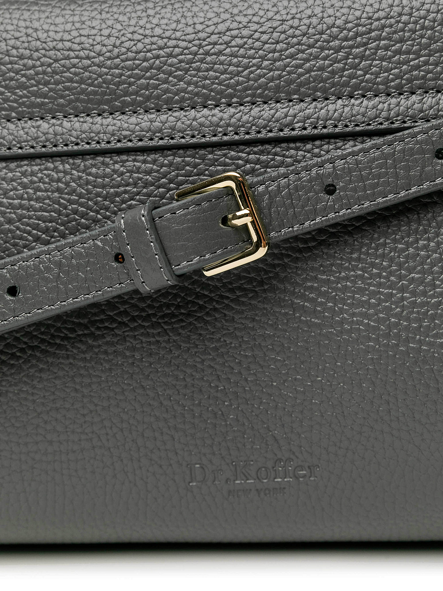 Женская сумка Dr.Koffer из натуральной кожи темно-серая