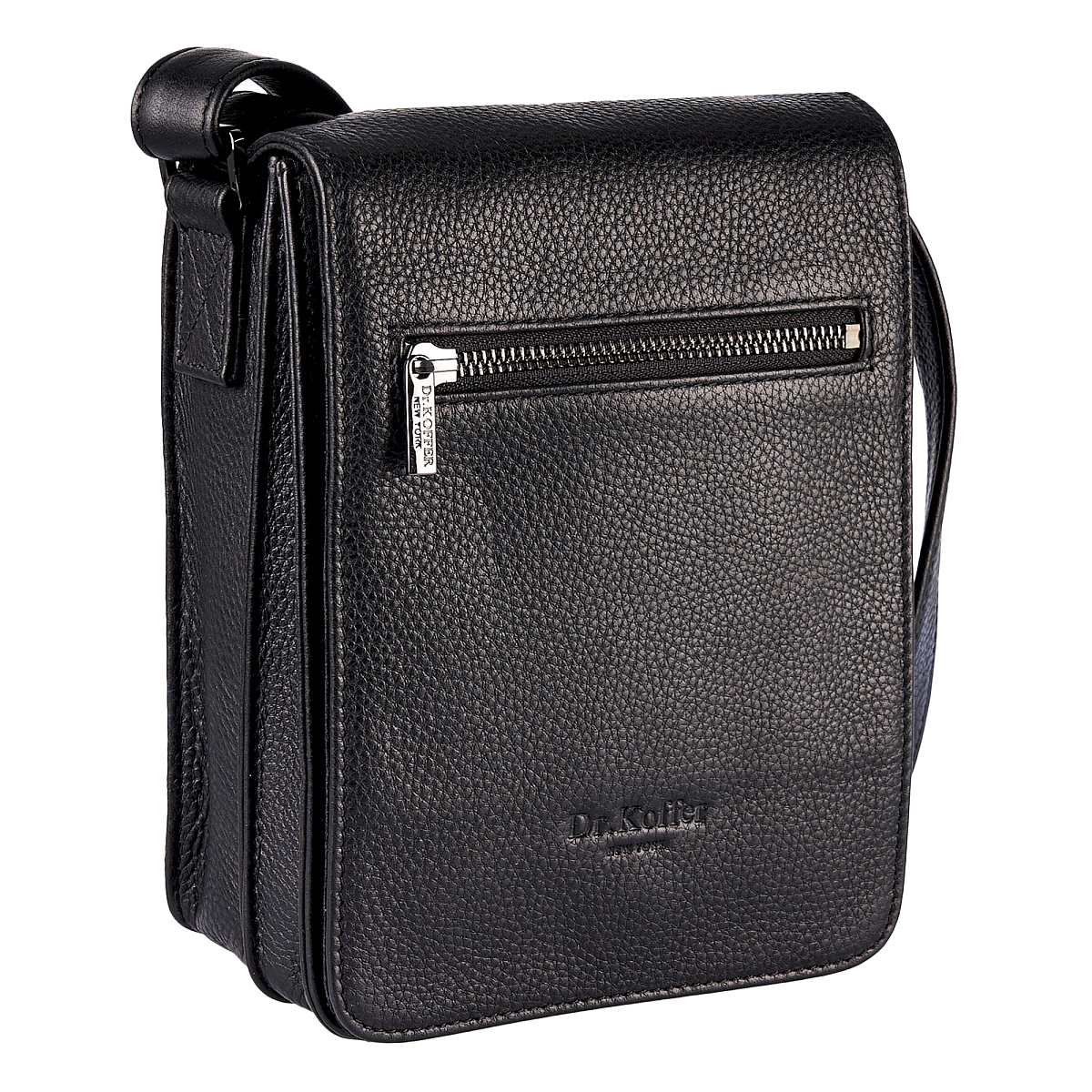 Сумка через плечо Dr.Koffer из натуральной кожи черная