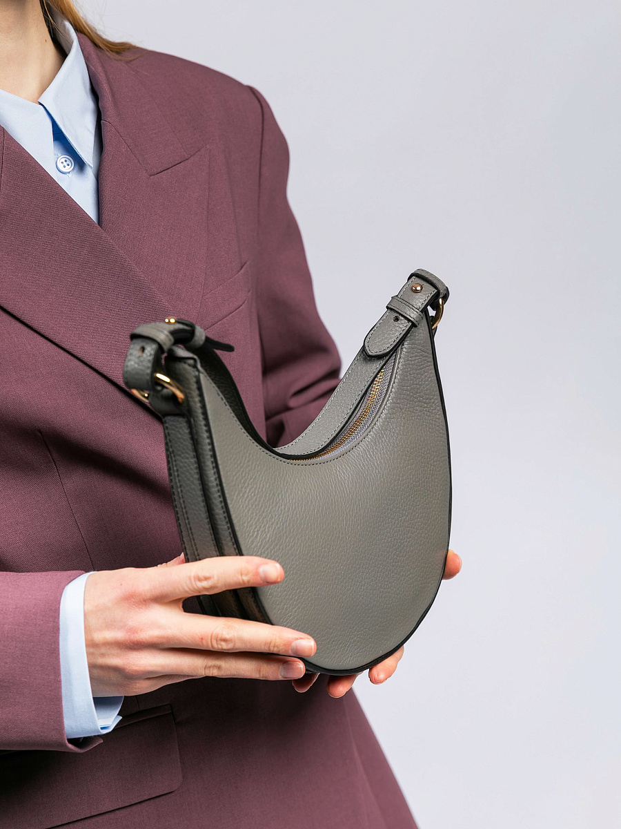 Женская сумка Dr. Koffer из натуральной кожи серая