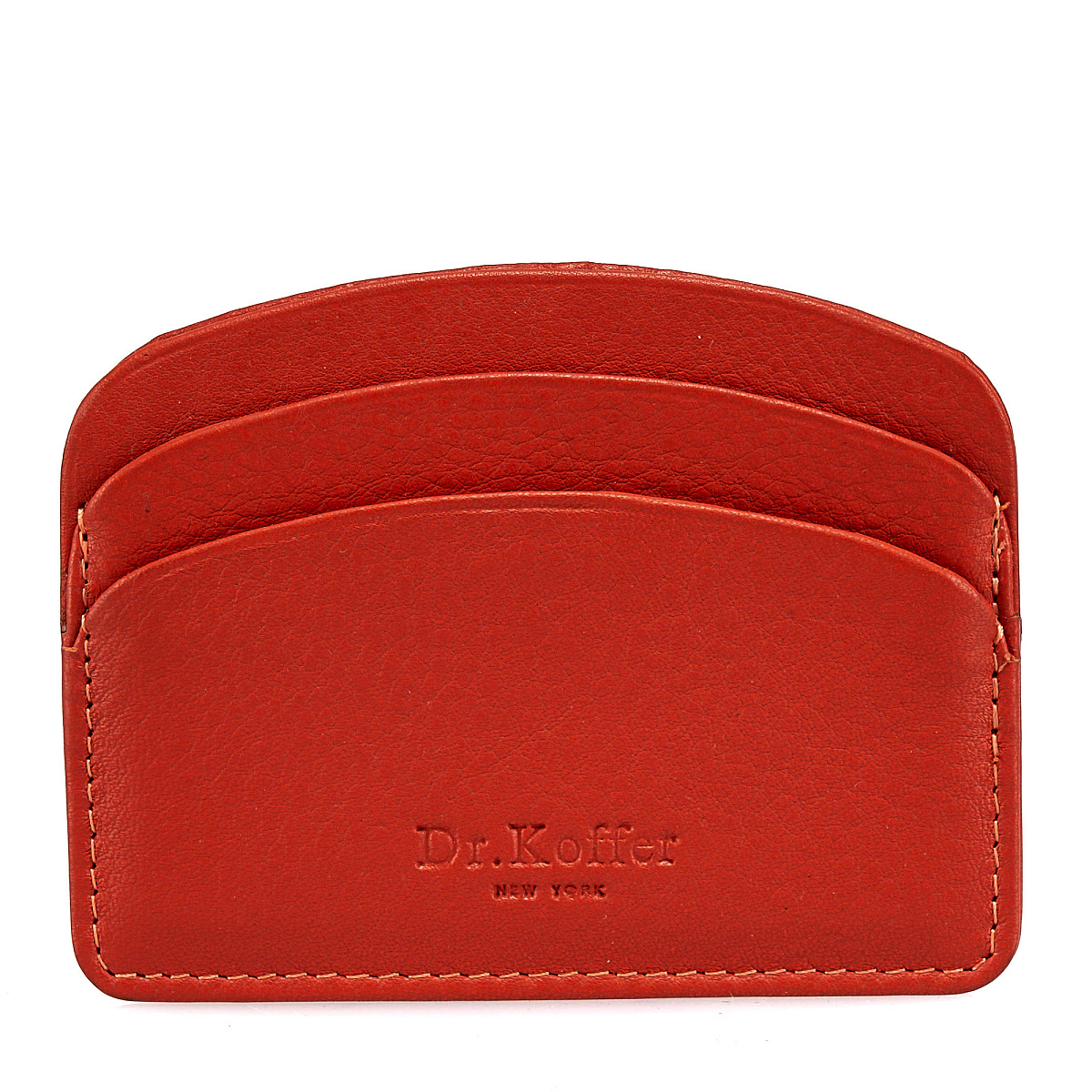 Кредитница Dr.Koffer из натуральной кожи оранжевая