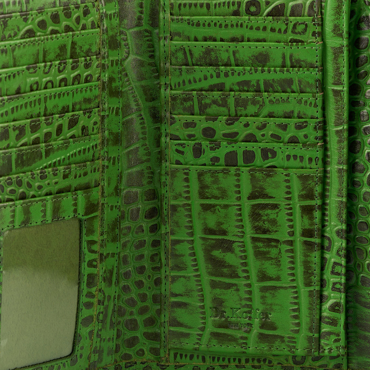Портмоне Dr.Koffer из натуральной кожи зеленое