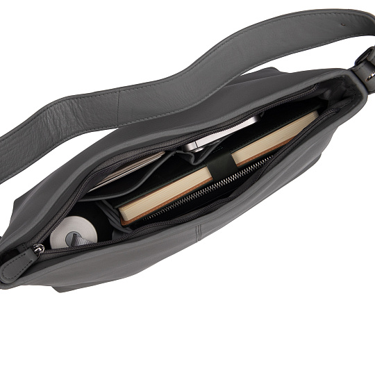 Женская сумка Dr.Koffer из натуральной кожи серая