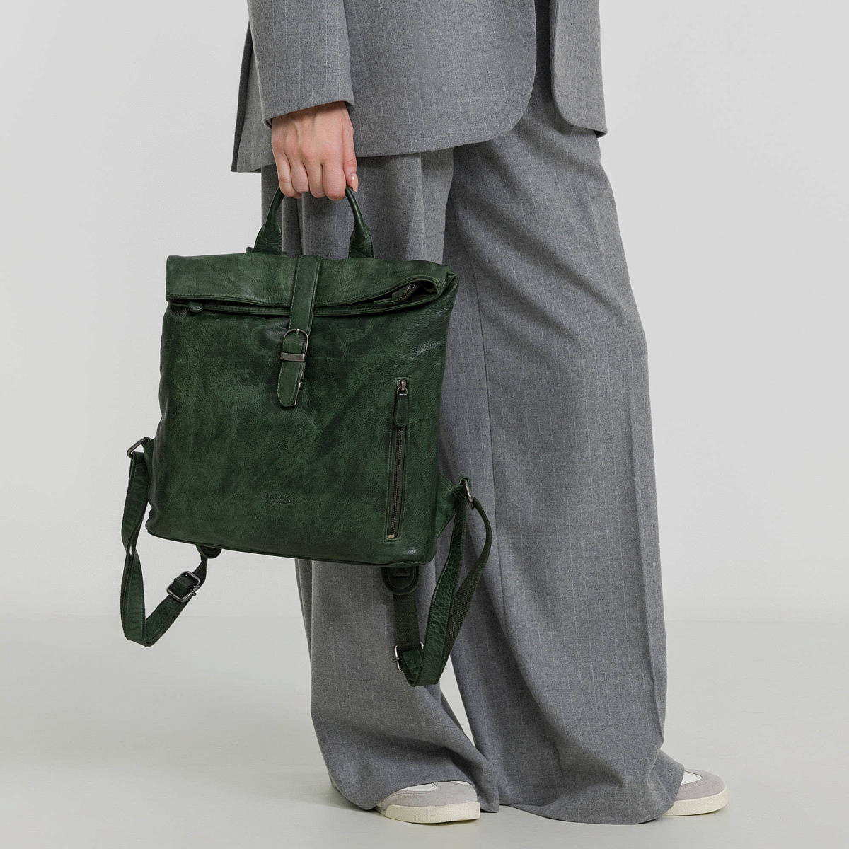 Рюкзак Dr.Koffer из натуральной кожи зеленый