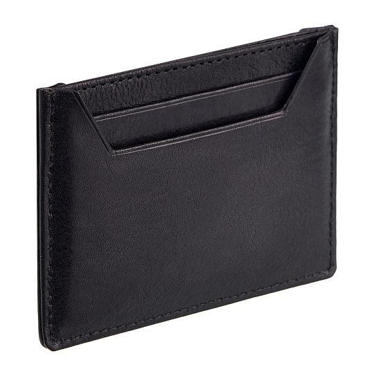 Кредитница Dr.Koffer из натуральной кожи черная