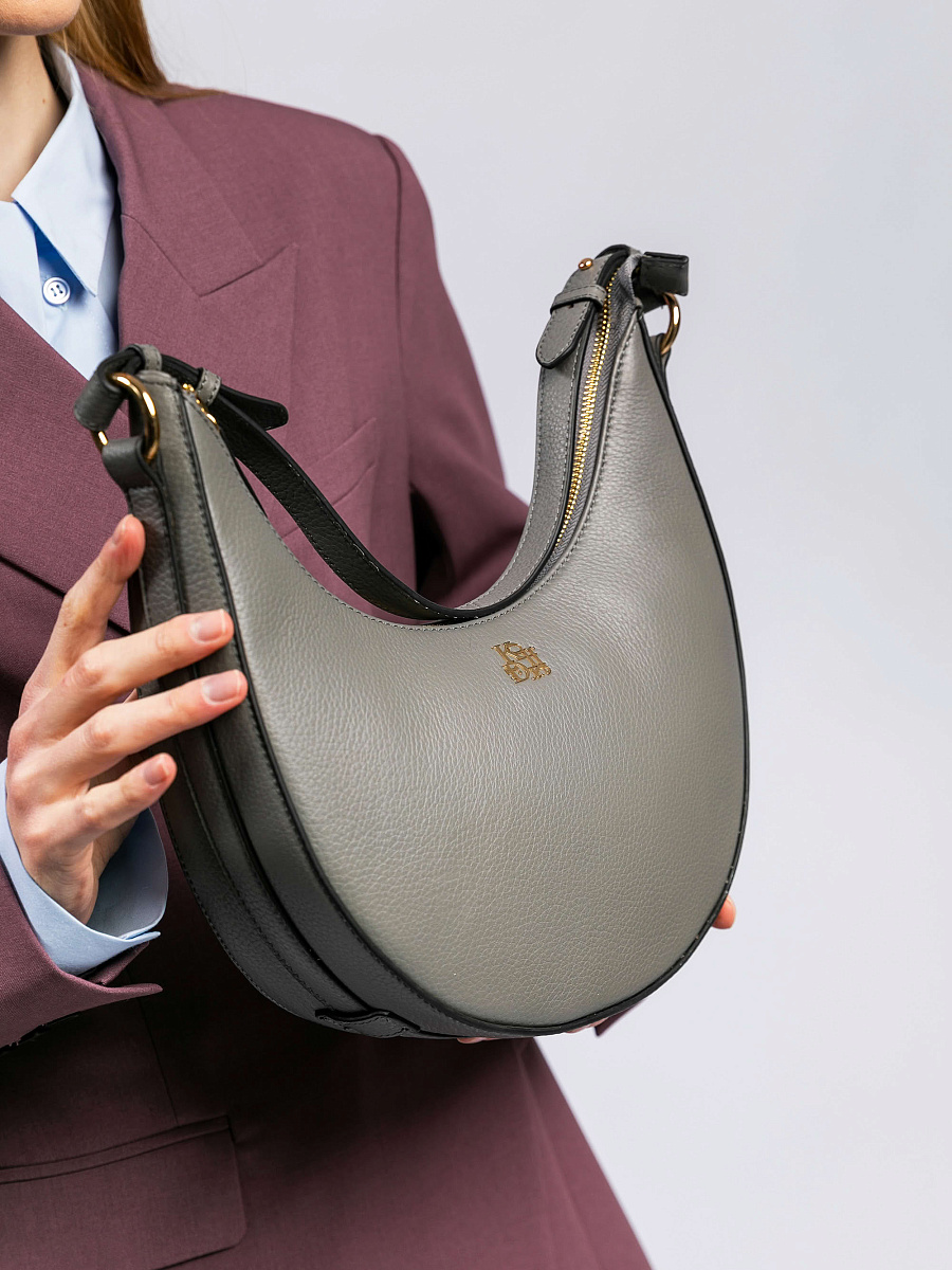 Женская сумка Dr. Koffer из натуральной кожи серая