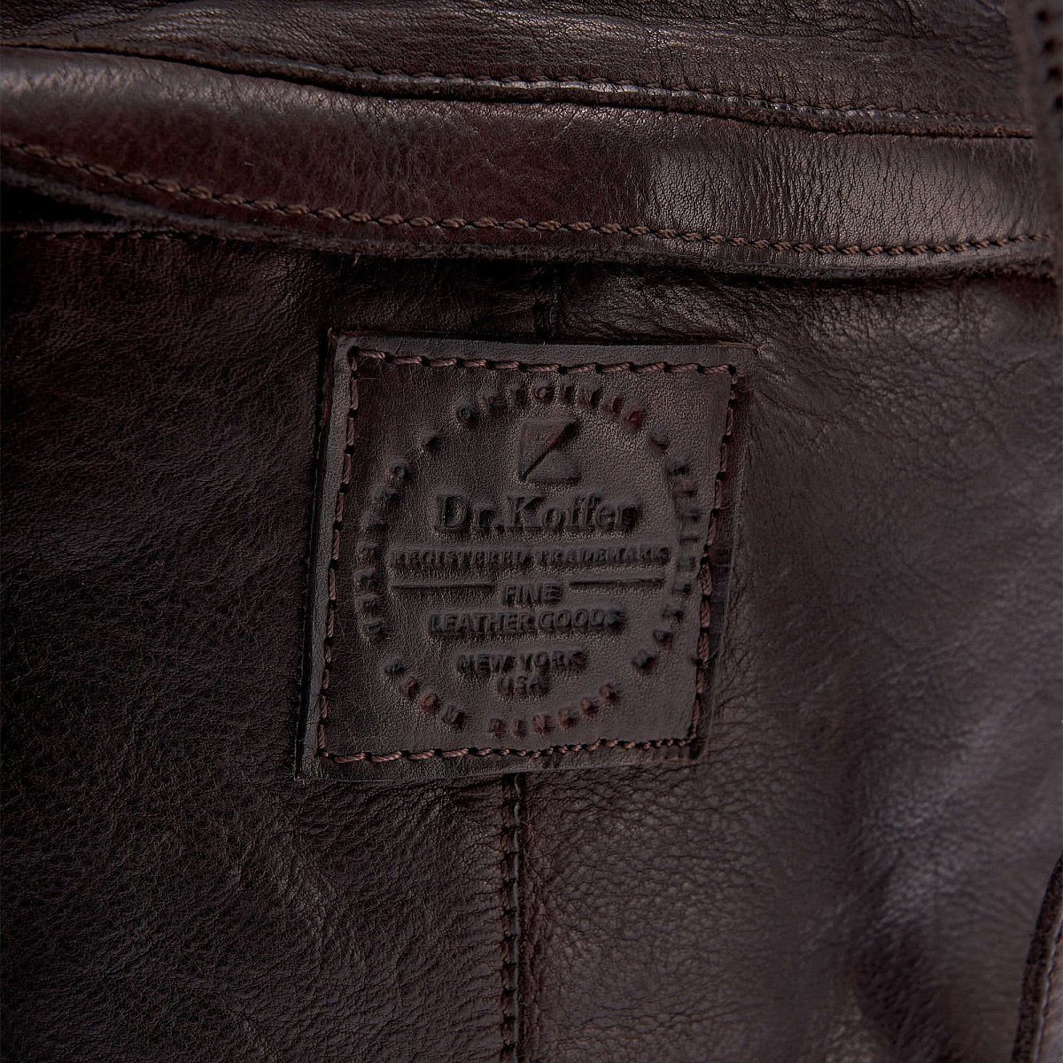 Рюкзак Dr.Koffer из натуральной кожи темно-коричневый