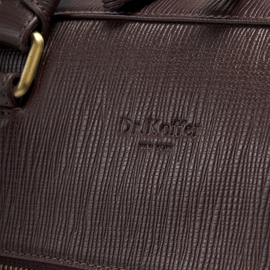 Деловая сумка Dr.Koffer из натуральной кожи темно-коричневая