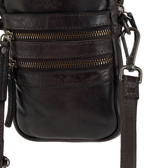 Сумка через плечо Dr.Koffer из натуральной кожи серая