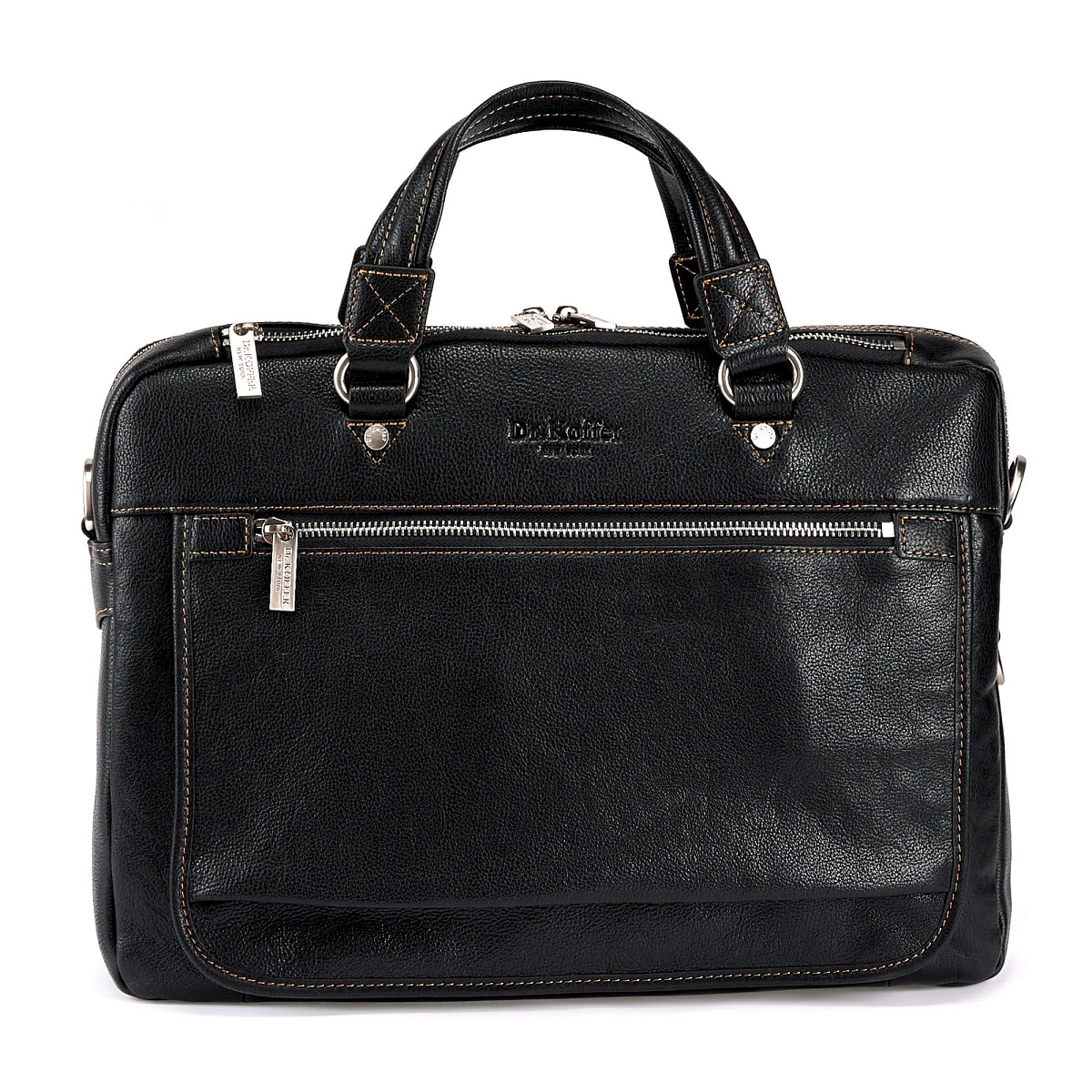 Деловая сумка Dr.Koffer из натуральной кожи черная