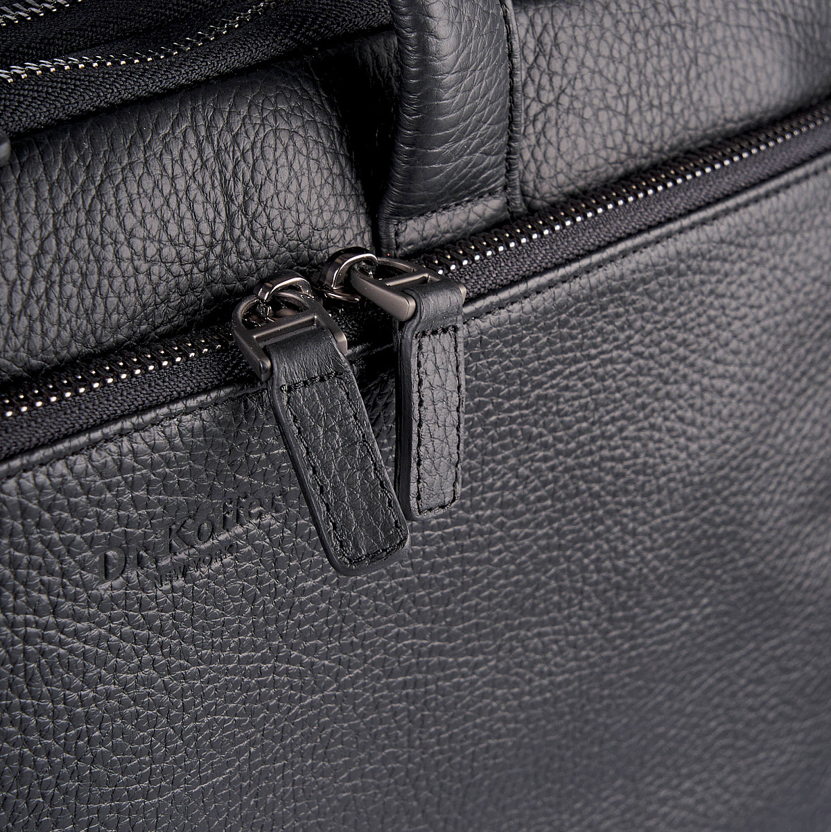 Деловая сумка Dr.Koffer из натуральной кожи черная