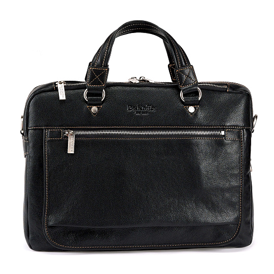 Деловая сумка Dr.Koffer из натуральной кожи черная
