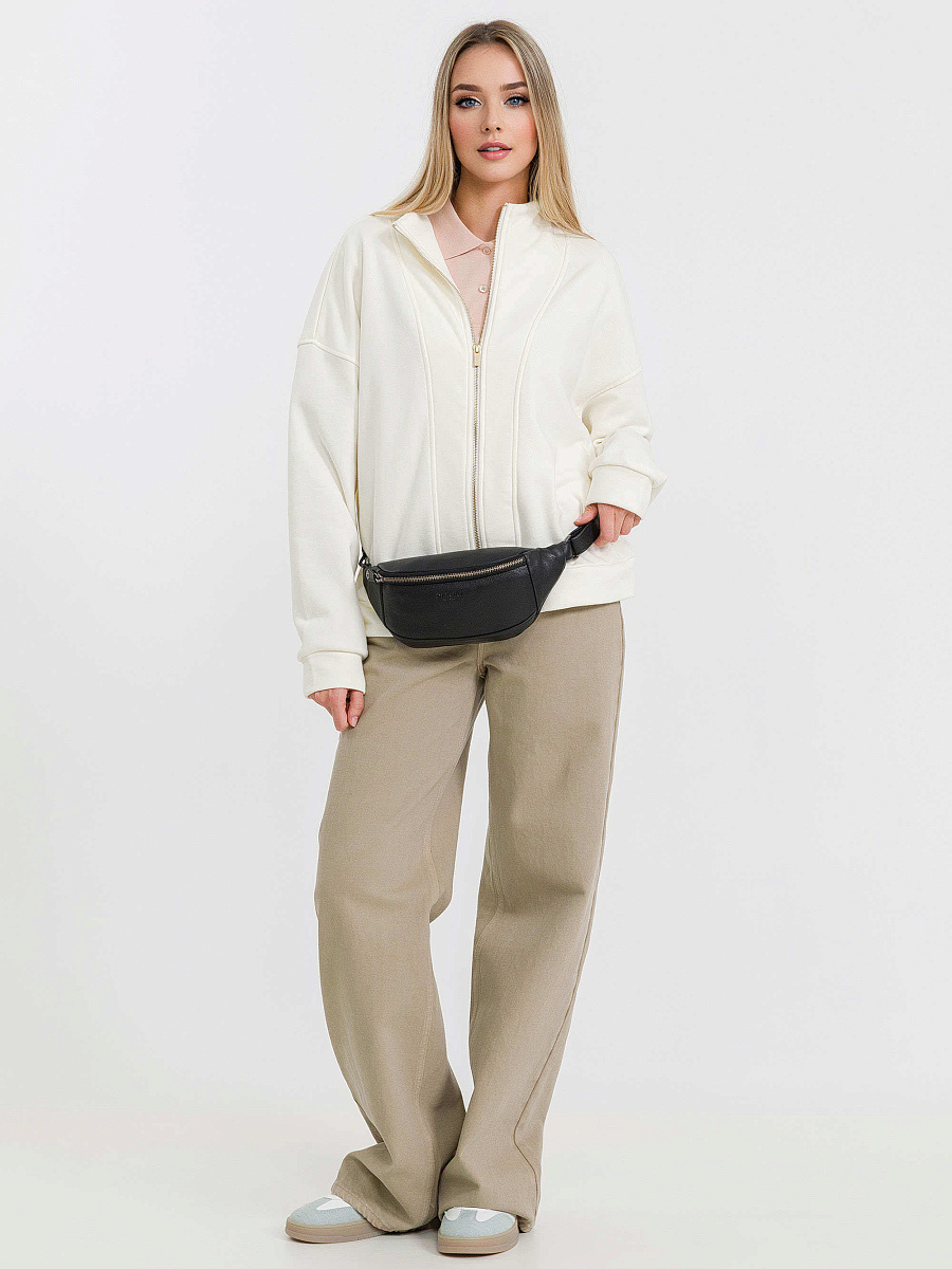 Сумка на пояс Dr. Koffer из натуральной кожи черная